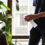 Misting indoor plants