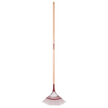 Round Terracotta garden broom with a wooden handle, Leborgne brand.