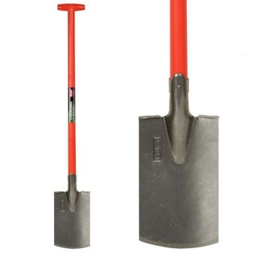 Polet Polished Steel Garden Spade with Fibreglass Handle