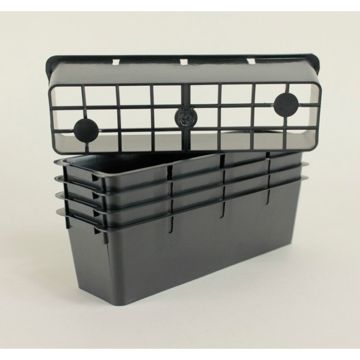 Black tray for 3 pots 7 x 7 x 6.4cm (3in) - sold in packs of 5.
