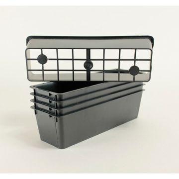 Black tray for 3 pots 8 x 8 x 7cm (3in) - sold in packs of 5.