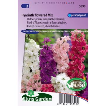 Dwarf Larkspur Hyacinth Flowered Mixed Seeds - Delphinium ajacis