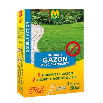 Lawn fertiliser with cyanamide from Masso