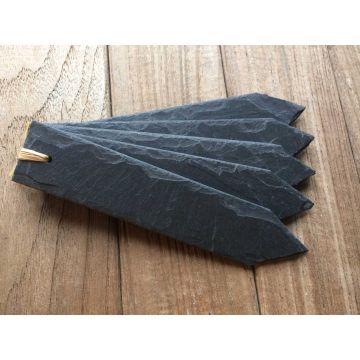 Comptoir Botanique Rectangular Slate Hanging Plant Label with Pointed Base 3 x 15 cm (6in) - Sold in pack of 5