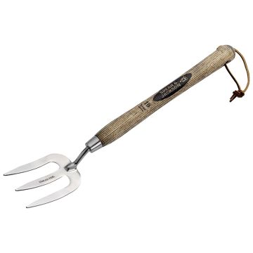 Traditional long-handled stainless steel hand fork by Spear & Jackson