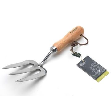 Three-pronged, stainless steel hand fork from Burgon & Ball - RHS Range