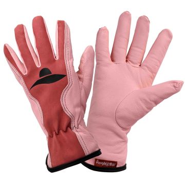 Durable Garden Gloves with Leather Palm - Miss Rostaing (Pink)