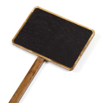 Rectangular 7 x 5 cm stained wood and slate plant label by La Cordeline - Height: 27.5 cm - pack of 5