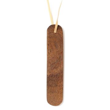 Hanging label made of exotic wood 10.2 x 2.1 cm - sold in packs of 5