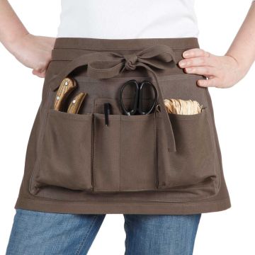 Short garden apron with 7 pockets - 100% Cotton - One size fits all