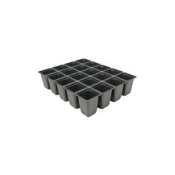 Pack of 20 black pots 7 x 7 x 8 cm (3in) - black