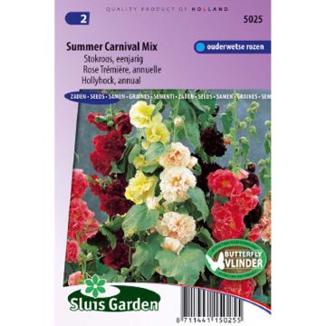 Alcea rosea Summer Carnival Mix Seeds - Hollyhock