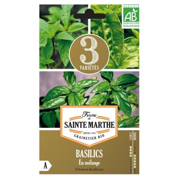 Basil Mix (Cinnamon, Mammoth and Sweet Basil) - Ferme de Sainte Marthe seeds