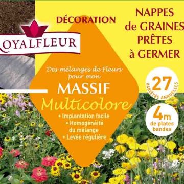 Multicoloured flowerbed mix - seed fabric