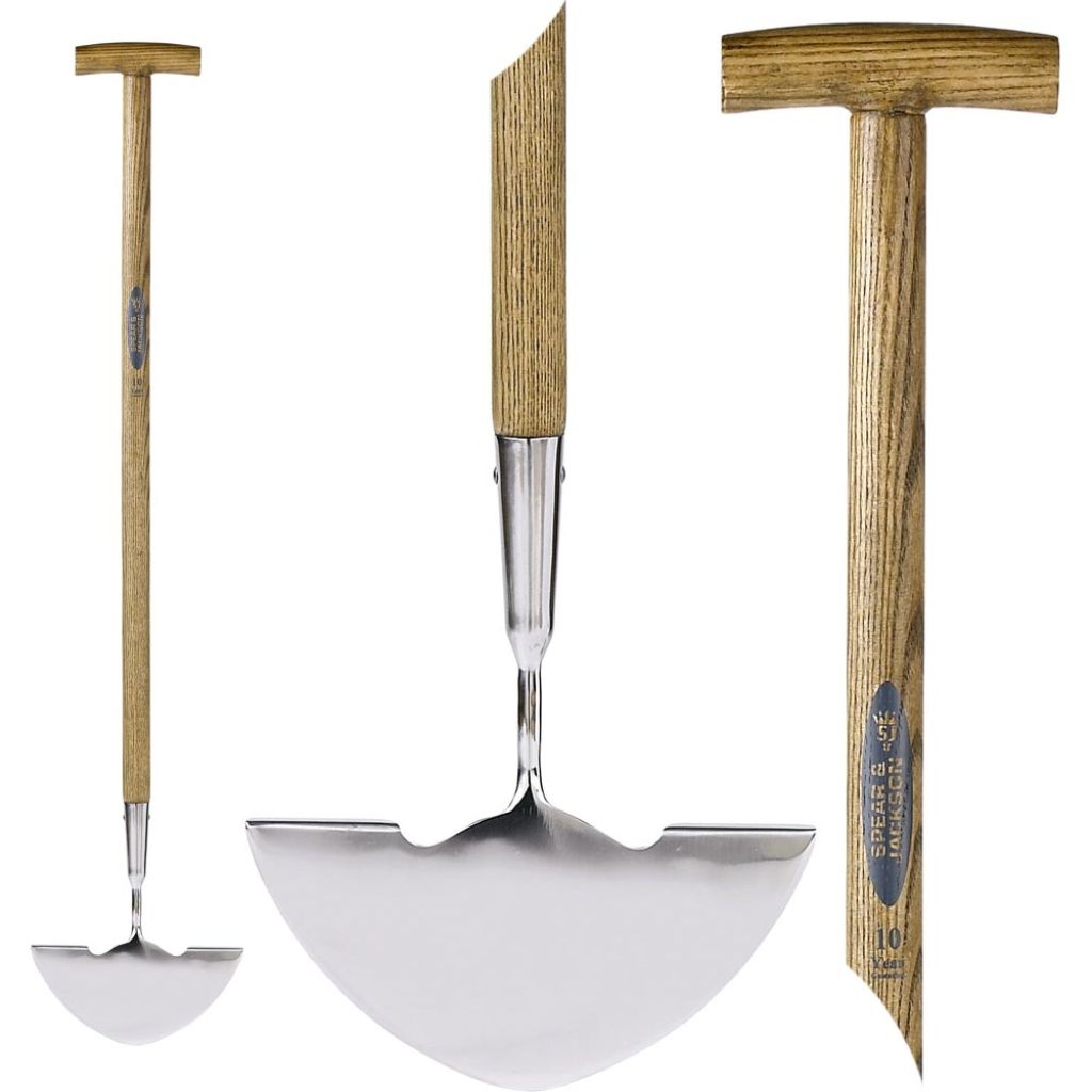 Traditional polished steel edging tool by Spear & Jackson