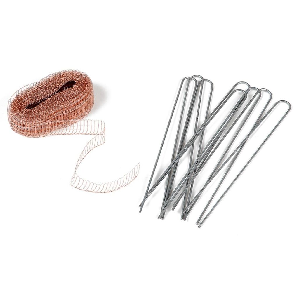 Cordate copper filament with 8 galvanized metal anti-slug hooks 2cm (1in) x 8m (26ft) by La Cordeline