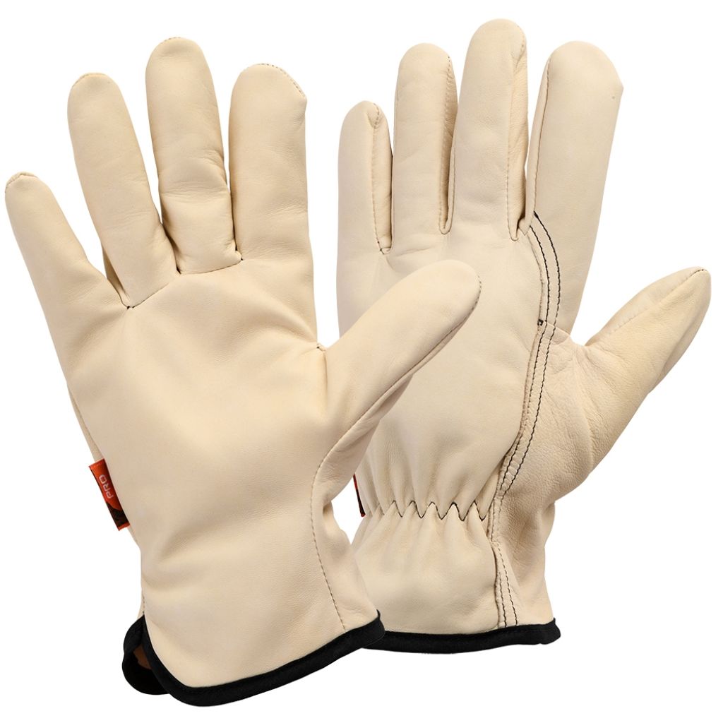 Gants pour travaux et taille Rostaing paume cuir agneau EM25A beige - différentes tailles disponibles