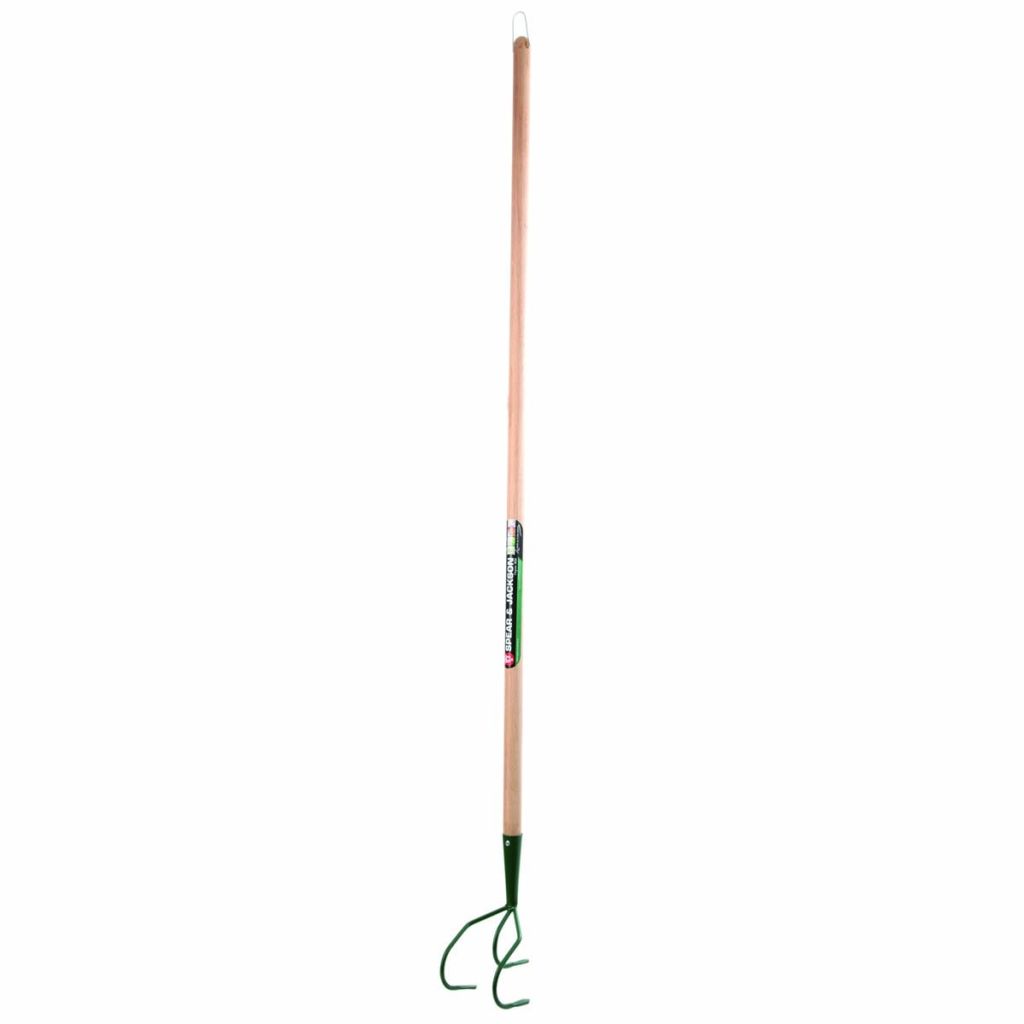 Spear and Jackson 3-prong cultivator with a wooden handle