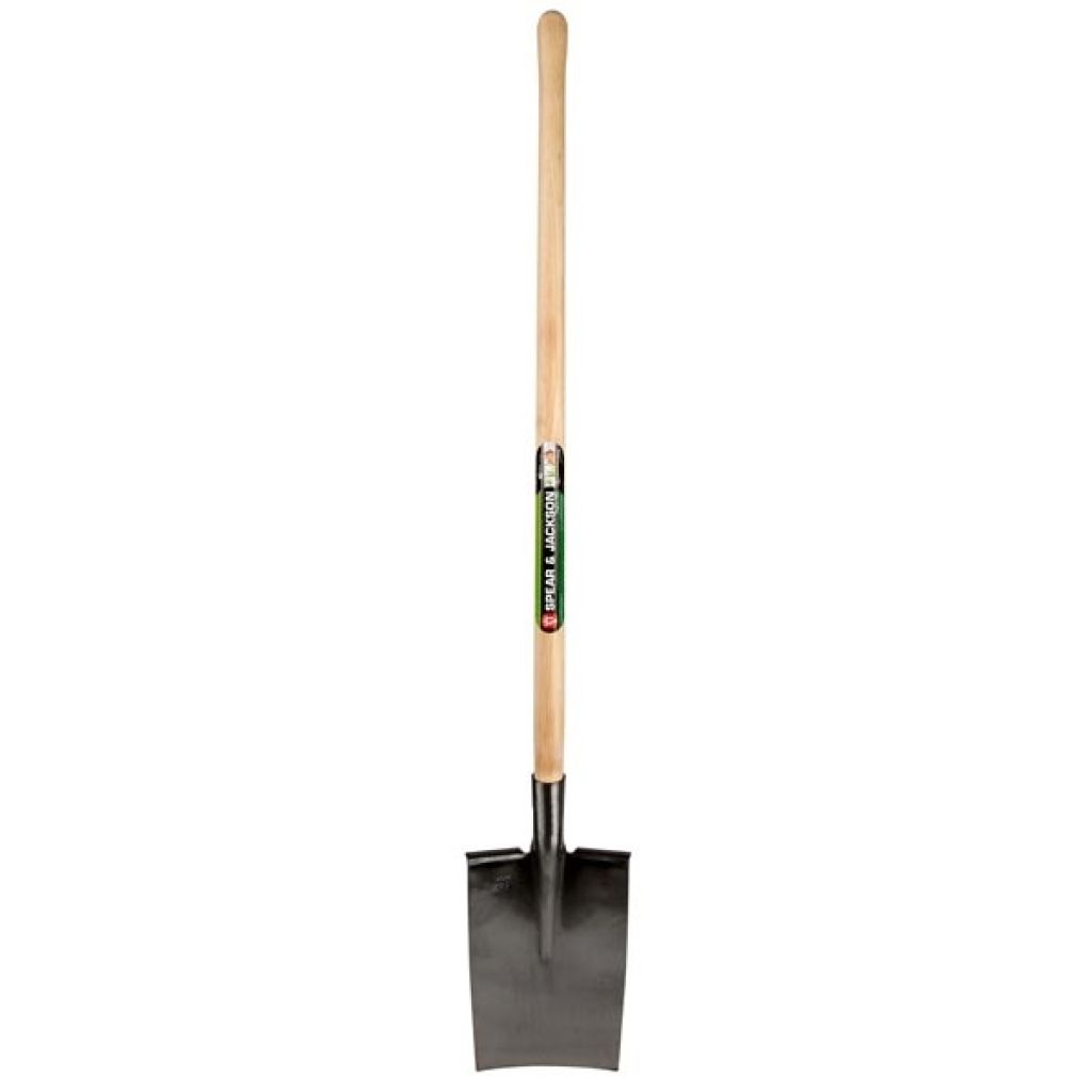 Polished 28 cm Senlis spade with round-ended wooden handle by Spear & Jackson