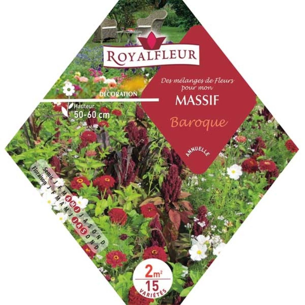 Mélange pour massif Baroque - Sachet 3 m2