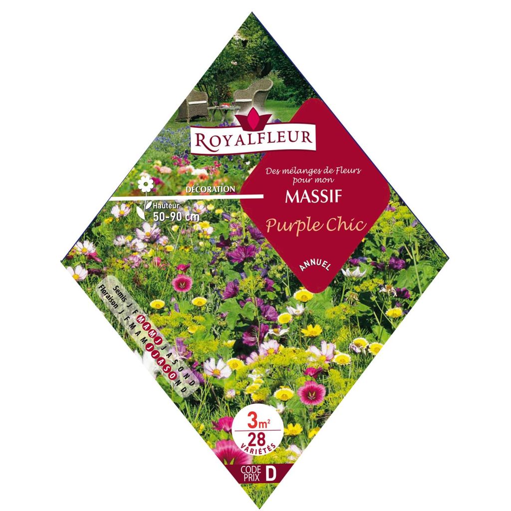 Purple Chic Mix for beds Seeds - Packet 3 m2