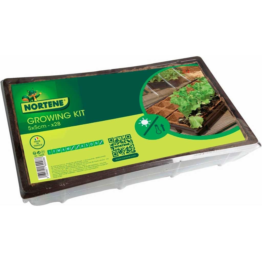 Serre avec plaque de culture biodégradable 28 cellules Growing Kit