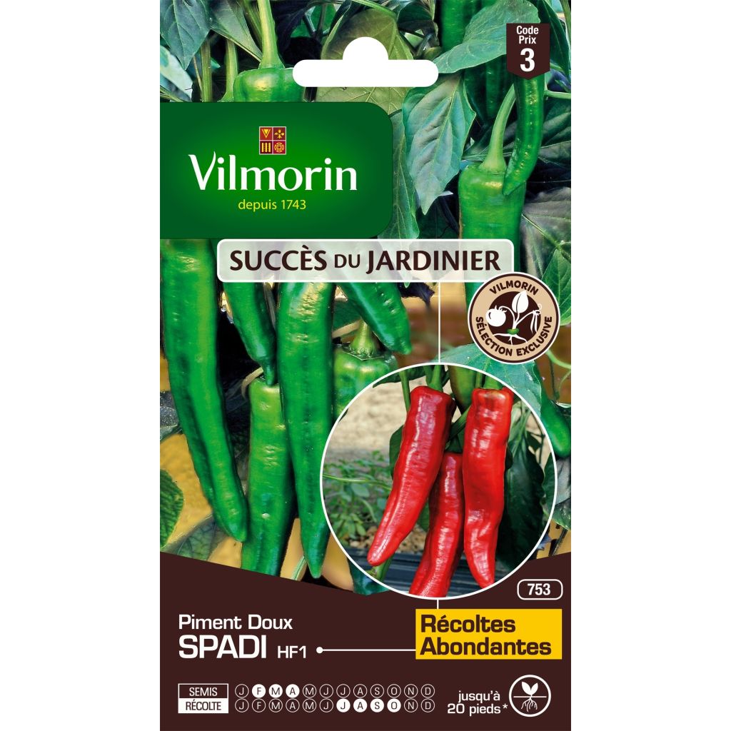 Piment doux Spadi F1 (Création Vilmorin)  - Vilmorin