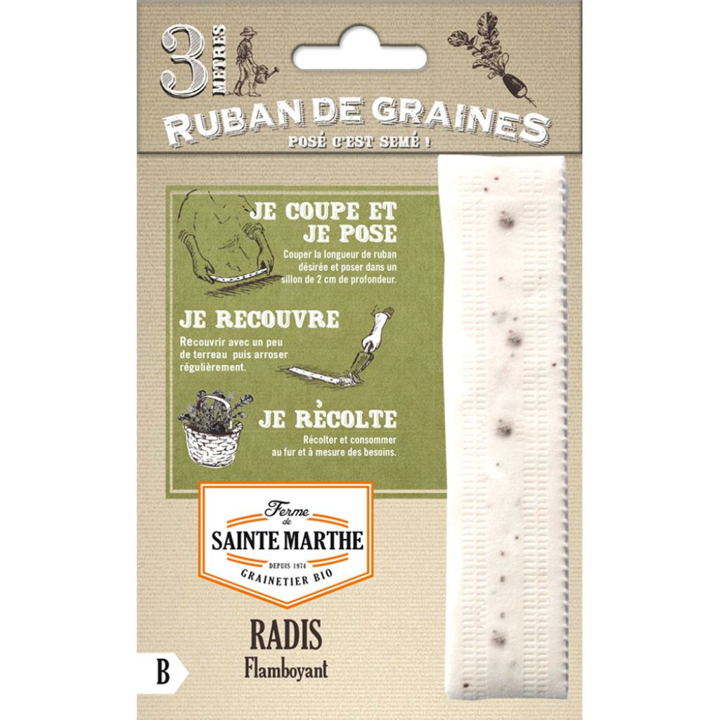 Carte ruban de Radis Flamboyant Bio - Ferme de Sainte Marthe