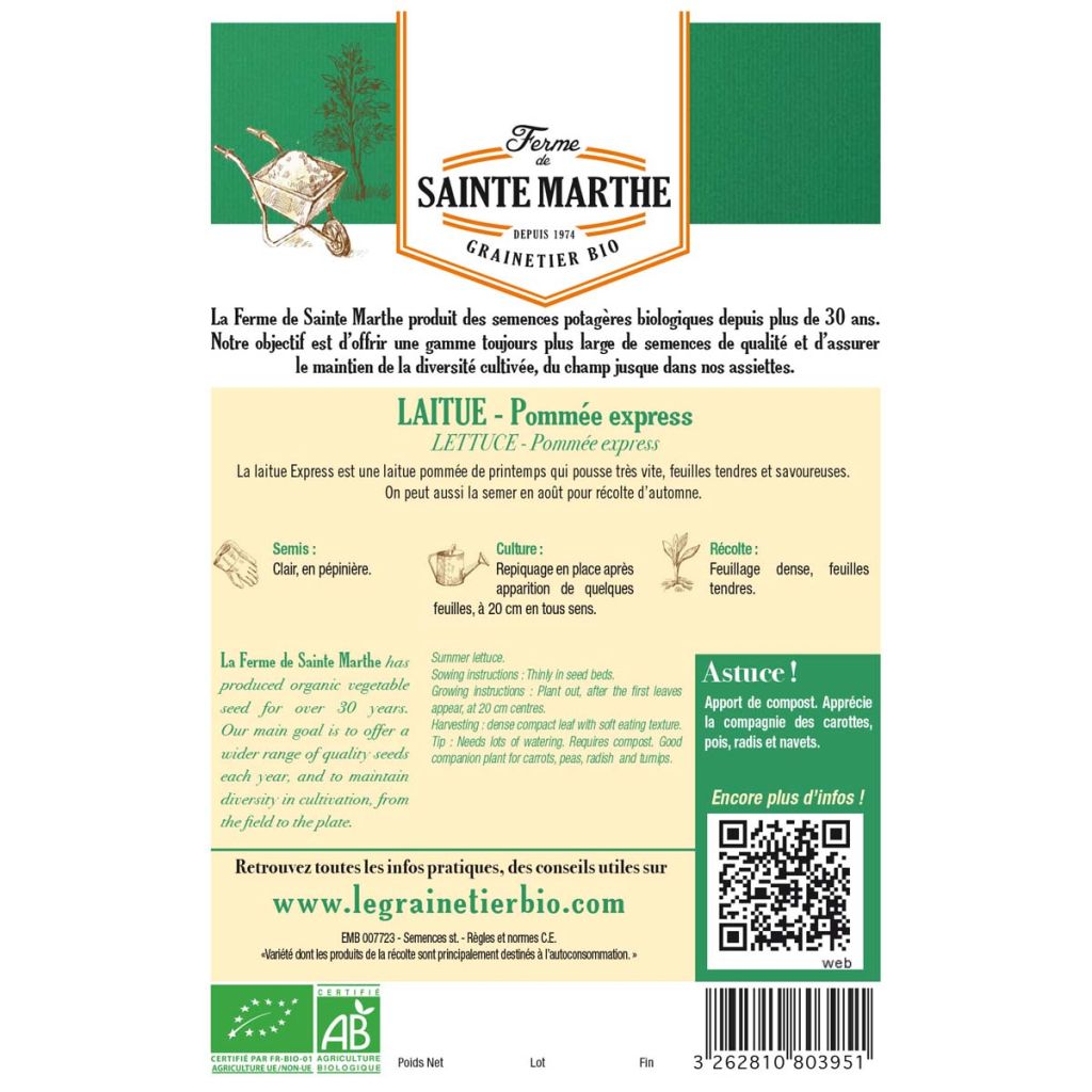 Butterhead Lettuce Express - Ferme de Sainthe Marthe