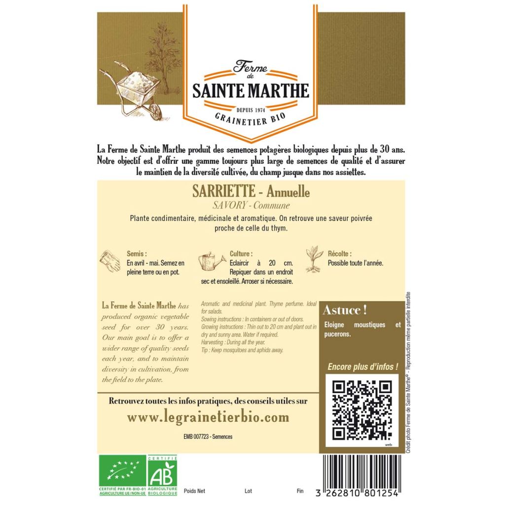 Sarriette annuelle AB - Ferme de Ste Marthe