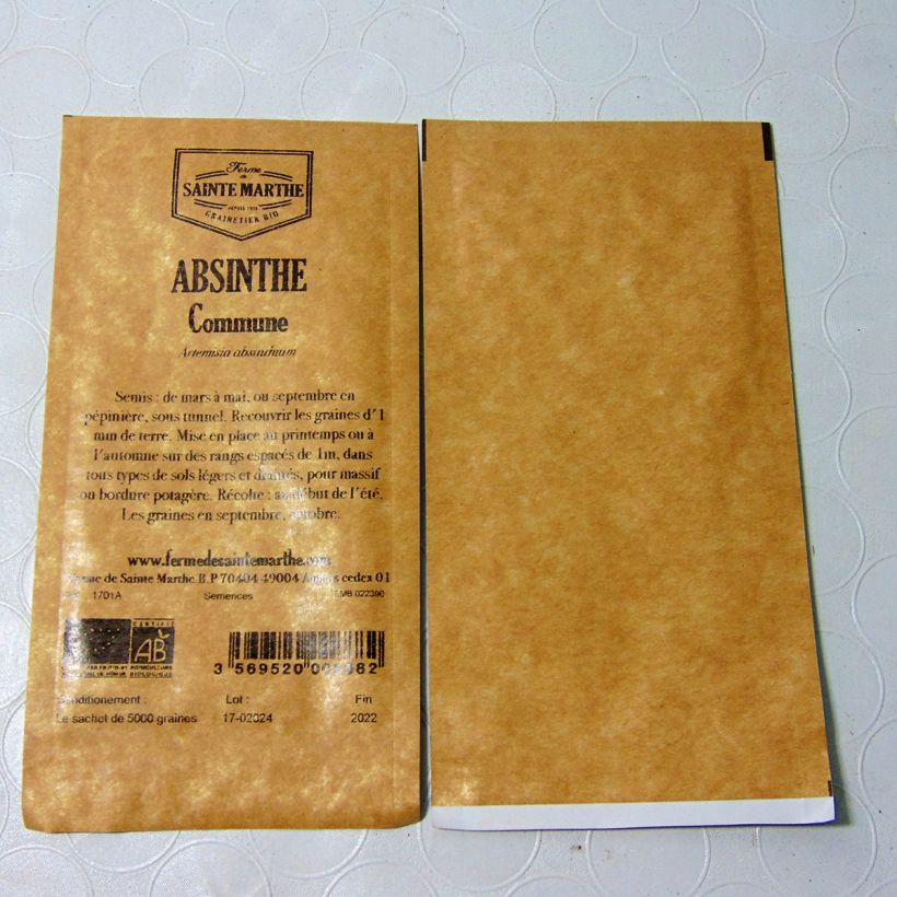 Example of Common Wormwood - Ferme de Sainte Marthe seeds per pack of 1500 seeds specimen as delivered