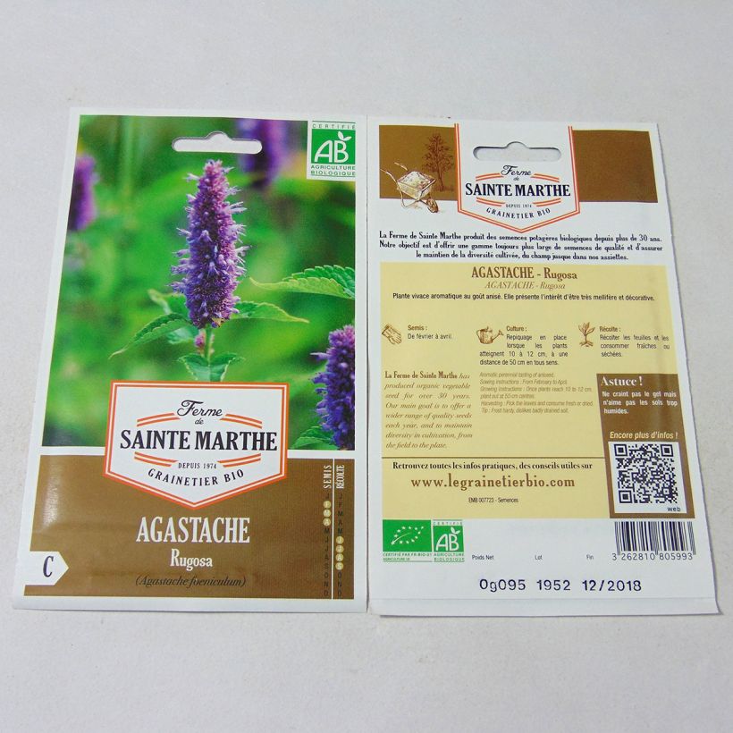 Example of Korean Mint - Ferme de Sainte Marthe seeds per pack of 150 seeds (0.095g) specimen as delivered