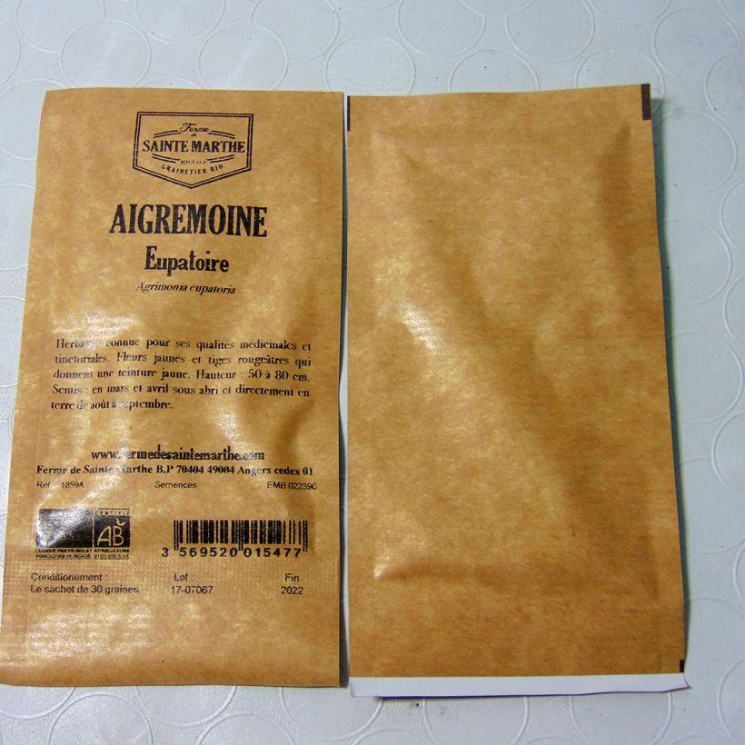 Example of Agrimony - Ferme de Sainte Marthe seeds per pack of 30 seeds specimen as delivered