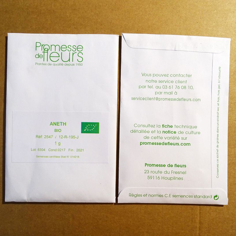 Example of Dill with dense foliage - Anethum graveolens per pack of 400 seeds (1g) specimen as delivered