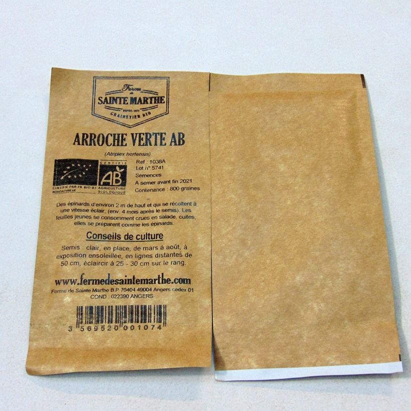 Example of Green Orach - Ferme de Sainte Marthe seeds per pack of 800 seeds (4g) specimen as delivered