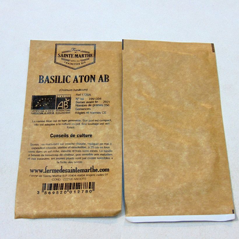 Example of Basil Aton - Ocimum basilicum per pack of 250 seeds (0.375g) specimen as delivered