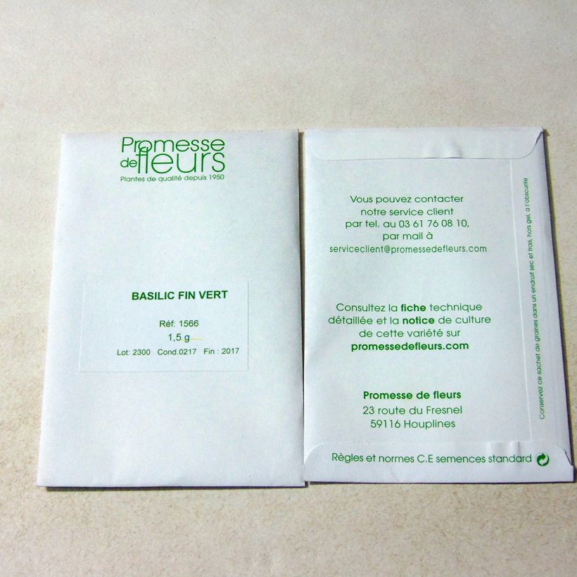 Example of Basil Fino Verde - Bush basil per pack of 800 seeds (1,5g) specimen as delivered