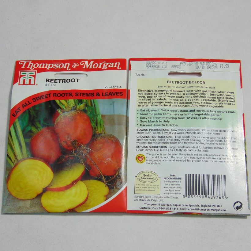 Example of Boldor Red Beetroot - Beta vulgaris per pack of 200 seeds specimen as delivered