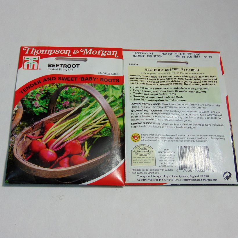 Example of Kestrel F1 Red Beetroot - Beta vulgaris per pack of 150 seeds specimen as delivered
