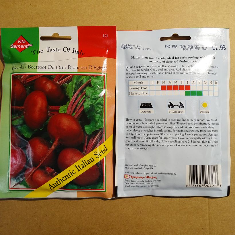Example of Red Beetroot Paonazza dEgitto - Beta vulgaris per pack of 600 seeds specimen as delivered