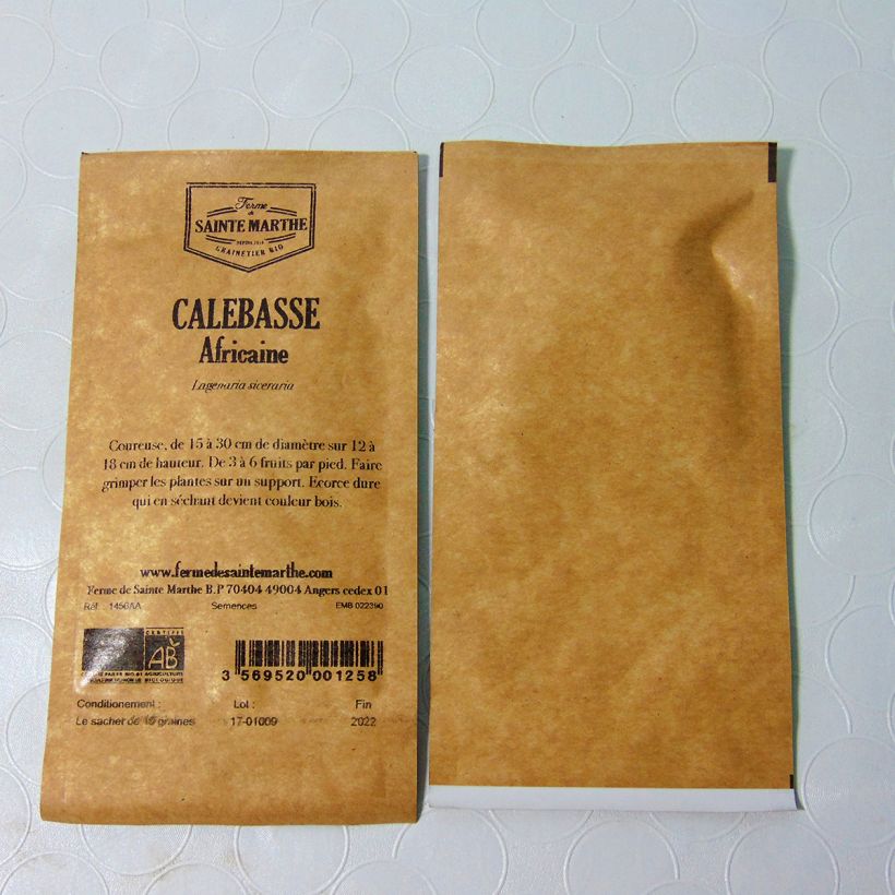 Example of Lagenaria siceraria - seeds per pack of 10 seeds (2g) specimen as delivered
