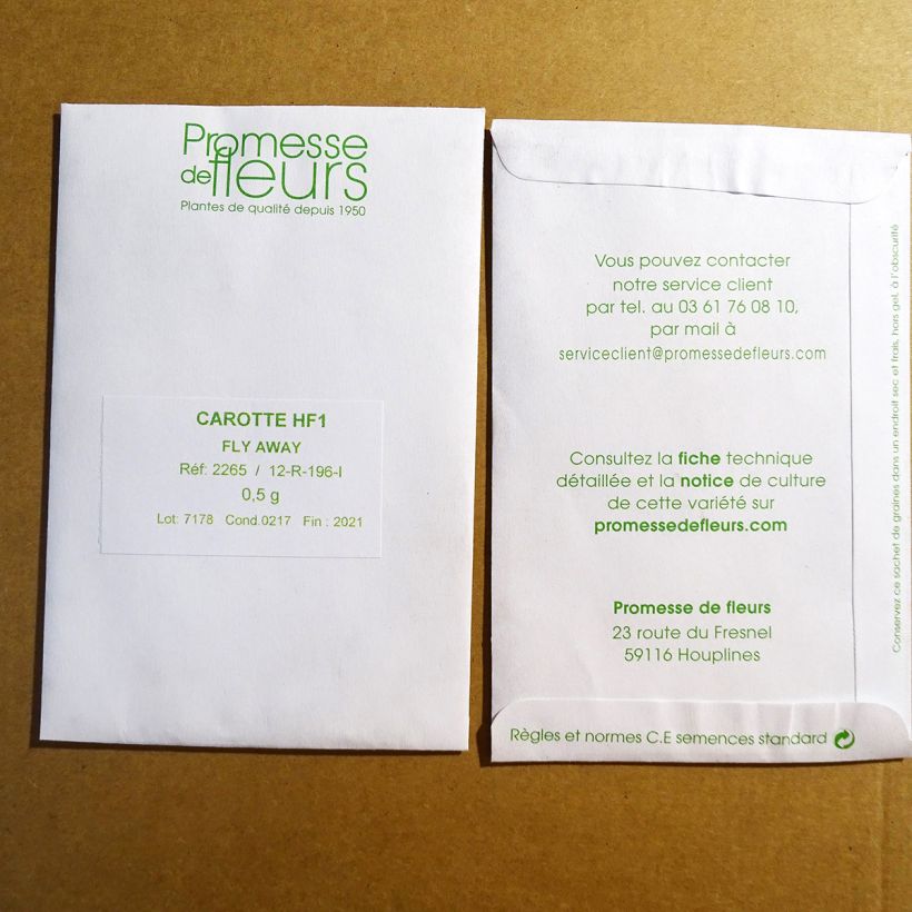 Example of Carrot Fly Away F1 - Daucus carota per pack of 400 seeds (0,5g) specimen as delivered