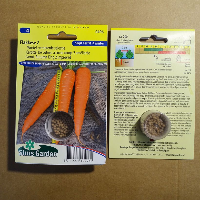Example of Carrot Jupiter - Pelleted Seeds per pack of 200 seeds specimen as delivered