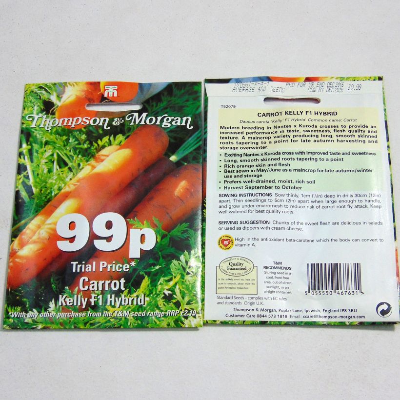 Example of Carrot Kelly - Daucus carota per pack of 400 seeds specimen as delivered