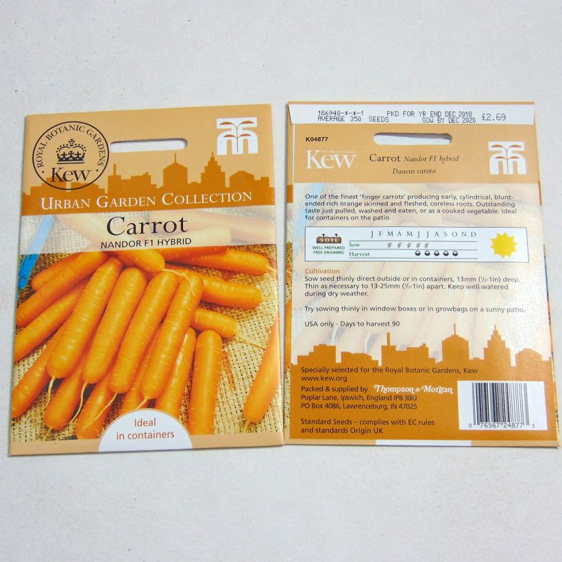 Example of Carrot Nandor F1 - Daucus carota per pack of 350 seeds specimen as delivered