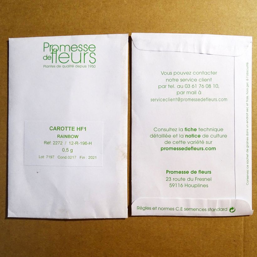 Example of Carrot Rainbow F1 - Daucus carota per pack of 400 ? 500 seeds (0,5g) specimen as delivered