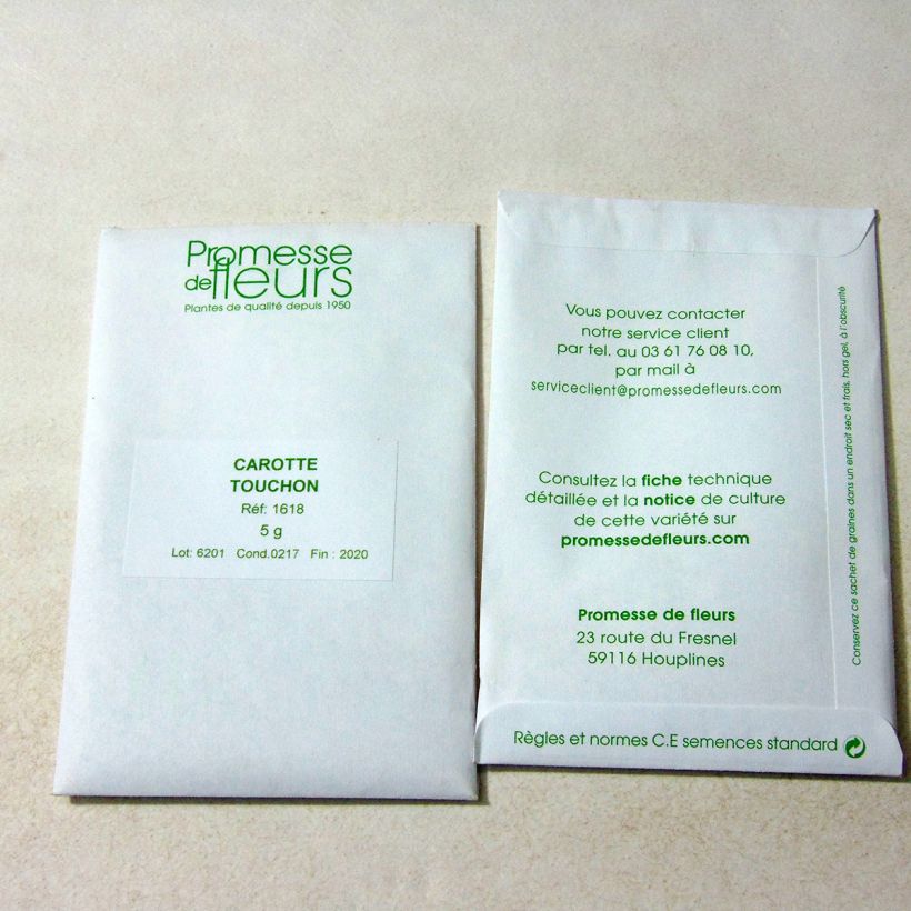 Example of Carrot Touchon - Daucus carota per pack of 3600 seeds (5g) specimen as delivered