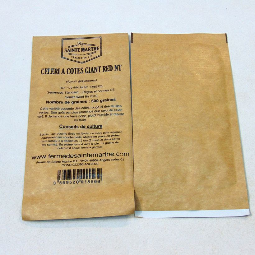Example of Red Giant untreated Celery - Ferme de Sainte Marthe seeds per pack of 500 seeds specimen as delivered
