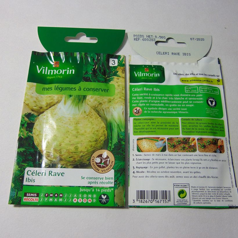 Example of Celeriac Ibis - Vilmorin Seeds per pack of 1250 seeds (0.5g) specimen as delivered
