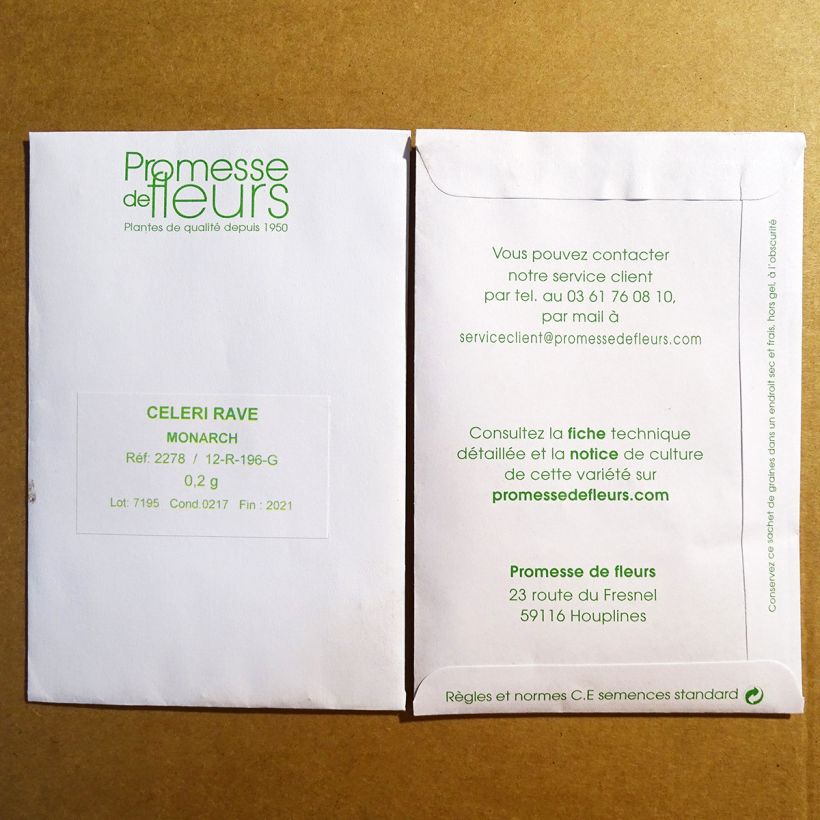 Example of Celeriac Monarch per pack of 50 seeds specimen as delivered